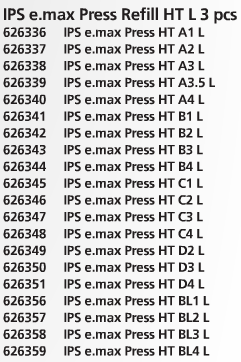 IPS e.max Press HT D3 L 3.