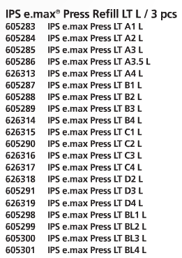 IPS e.max Press LT B2 L 3.