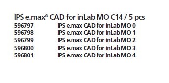 596801	IPS e.max CAD for inLab MO 4 C14/5  